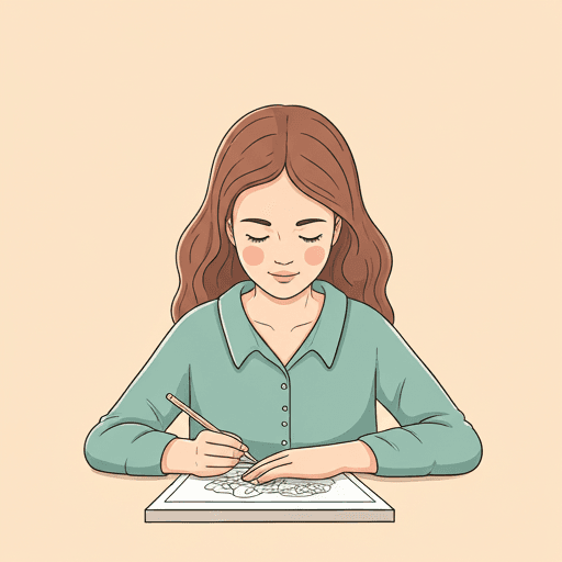 Mindful coloring illustration